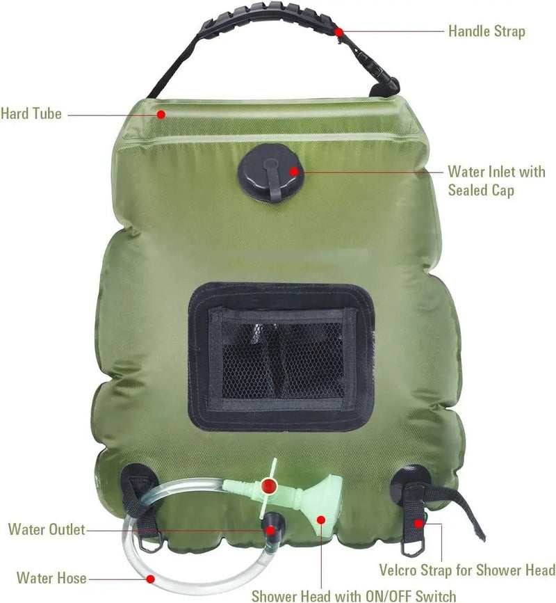 salelink.co.nz Unbranded 20L Solar Shower Bag with Shower Head 20L Solar Shower Bag With Shower Head For Outdoors