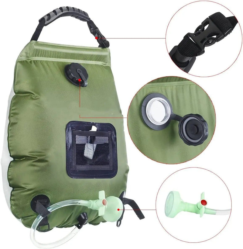 salelink.co.nz Unbranded 20L Solar Shower Bag with Shower Head 20L Solar Shower Bag With Shower Head For Outdoors