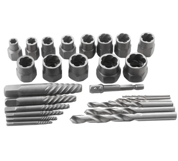 salelink.co.nz Unbranded 26PCS Easy Out Stripped Screw Remover Socket Set Tool 26 Piece Easy Out Screw Extractor Set Kit