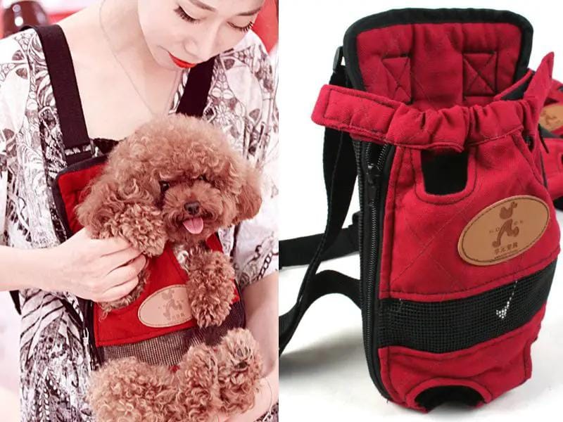 dealonline.co.nz dealonlinenz Pet/Puppy Travel Carry Bag, Red, L Red Pet Travel Carrier Backpack for Small Dogs Up To 5.5kg
