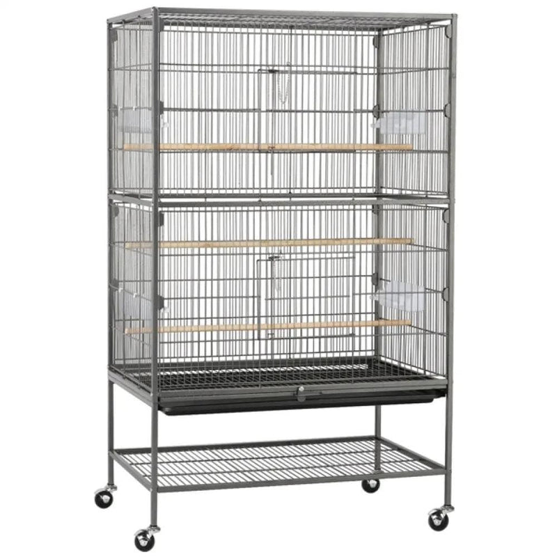 Yaheetech 52″ H Large Parrot Cage Rolling Metal Bird Cage 52″ H Large Parrot Cage Rolling Metal Bird Cage