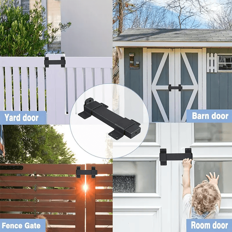 Gate Latches Flip Latch Bolt Latch Lock for Safety Door Black – view 4