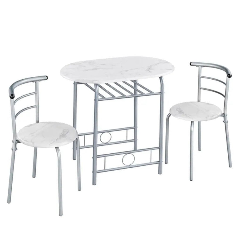 Space Saving Dining Table Set Modern Round Dining Table Set for 2 – view 1