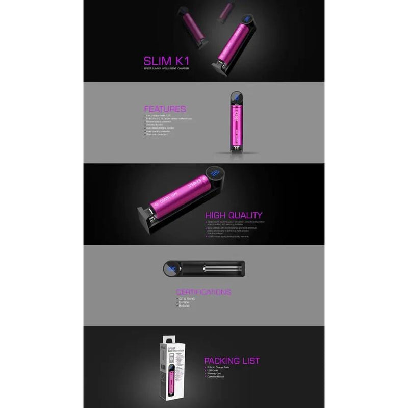 That Watch Shop Chargers Efest Slim K1 Battery Charger Efest Slim K1 Battery Charger
