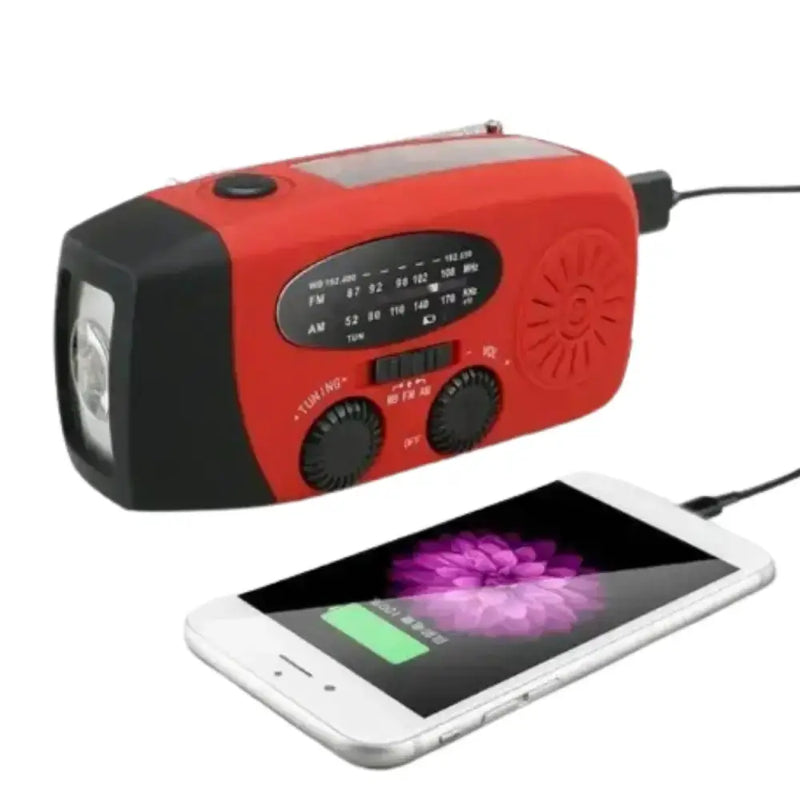 Emergency Solar Hand Crank Radio with Flashlight & Power Bank – view 1
