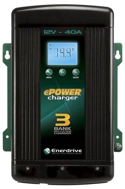 Enerdrive ePower 12V 40A Battery Charger Three Bank Auto Smart Charger For RVs Boats