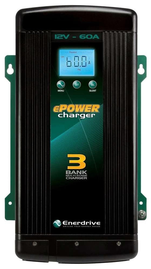 Enerdrive ePower 12V 60A Battery Charger With Three Outputs Bank 1 Priority Multistage Charging For Off Grid RVs