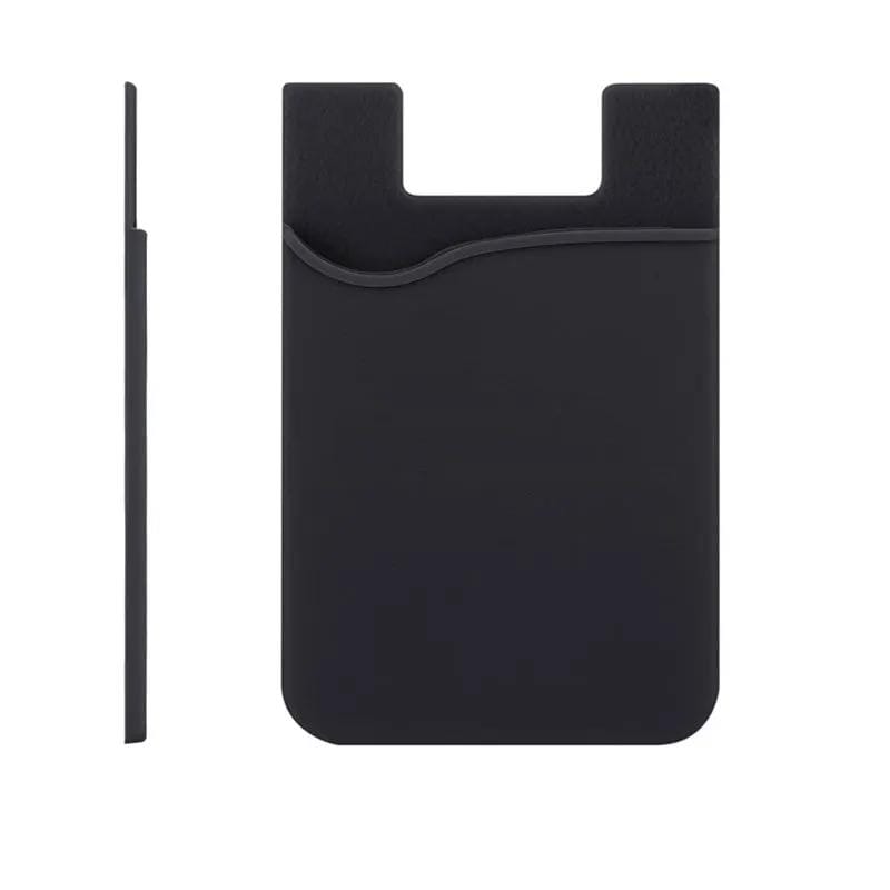 Black Silicone Credit Card Holder Pocket Case Sticker Phone – view 2