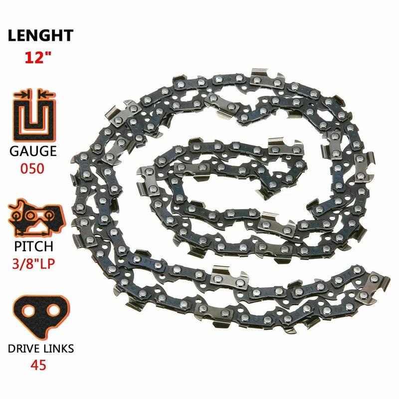 12" Chainsaw Chain Blade Saw Replace Semi Chisel – view 2