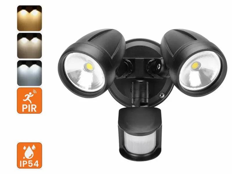 30W LED Security Light with Motion Sensor Outdoor Twin Spotlight Garage IP54 – view 1