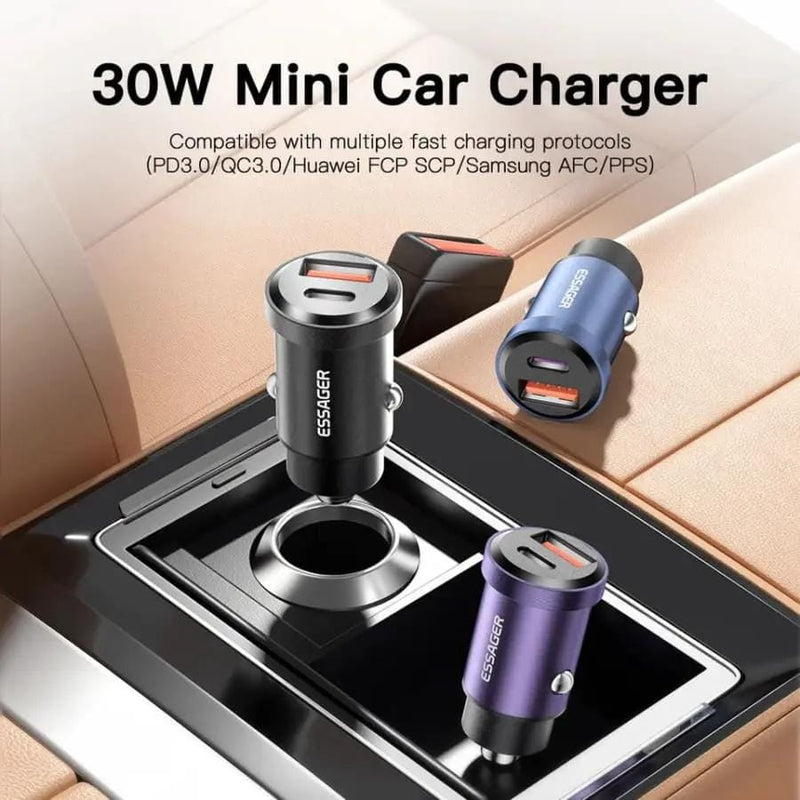 9eight5 Electronics Accessories Essager Car Charger (Type C & USB Port) Essager Car Charger (Type C & USB Port)
