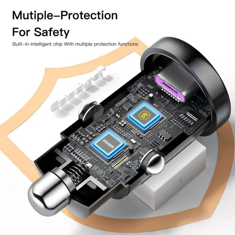 9eight5 Electronics Accessories Essager Car Charger (Type C & USB Port) Essager Car Charger (Type C & USB Port)