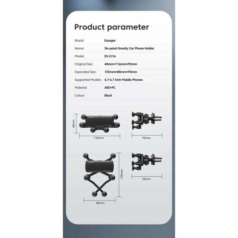 9eight5 Phone/Tablet Accessories Essager Mobile Phone Holder Essager Mobile Phone Holder