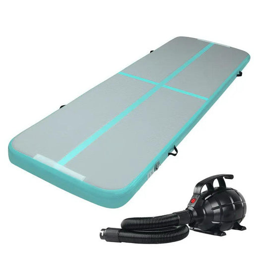 Everfit GoFun 3X1M Inflatable Air Track Mat with Pump Tumbling Gymnastics Green – view 1