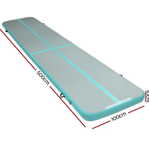 Everfit GoFun 5X1M Inflatable Air Track Mat Tumbling Floor Home Gymnastics Green – view 2