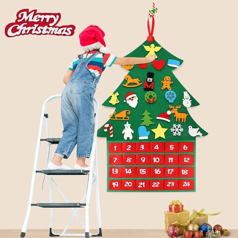 Felt Christmas Tree Christmas Advent Calendar Felt Tree Ornaments – view 4