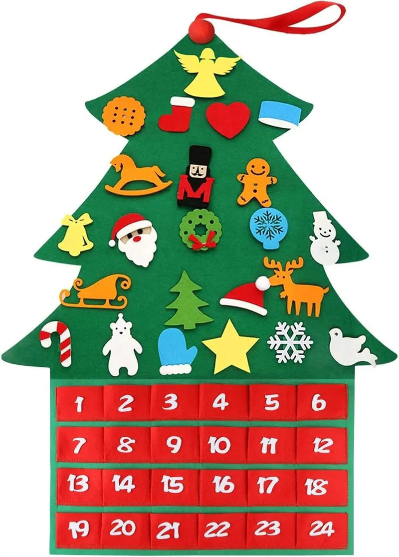 Felt Christmas Tree Christmas Advent Calendar Felt Tree Ornaments – view 1