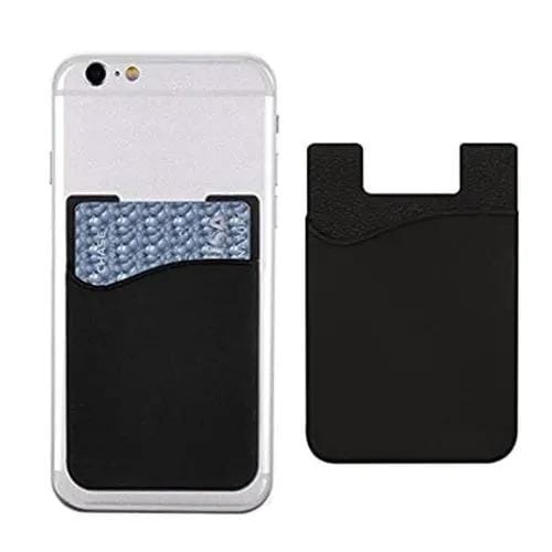 Black Silicone Credit Card Holder Pocket Case Sticker Phone – view 1