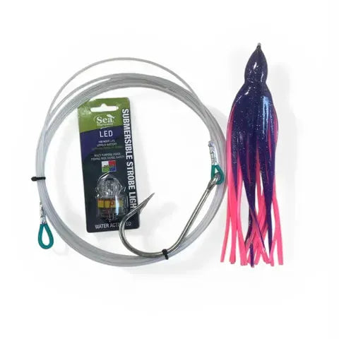 Sea Harvester Tackle HOOKS Broadbill Rig 12/0 J Hook Twin Pack Sea Harvester Swordfish Rig 12O LED Twin Pack