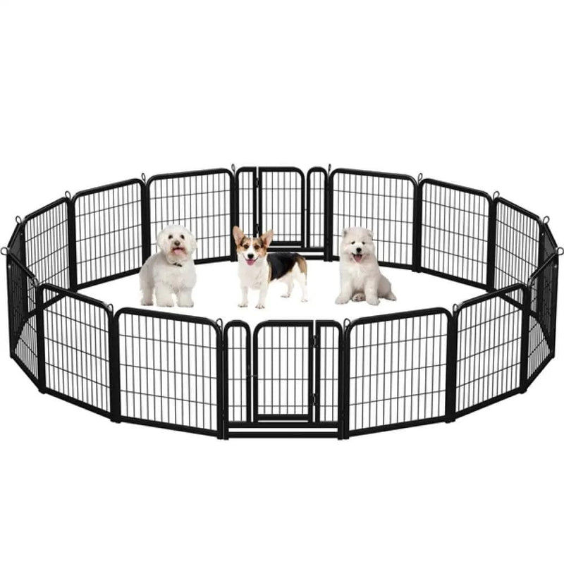 Yaheetech 16pcs Dog Pen Pet Barrier Fence 16pcs Dog Pen Pet Barrier Fence