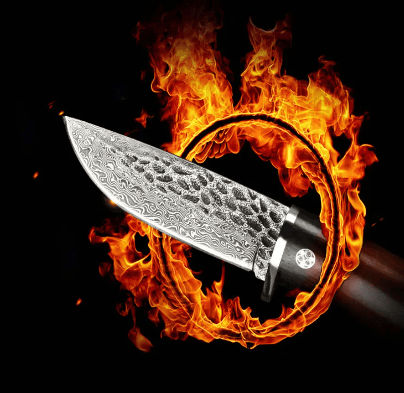 Damascus Steel Tactical Knife — Sandalwood Handle | Fixed Blade Outdoor & Survival – view 5