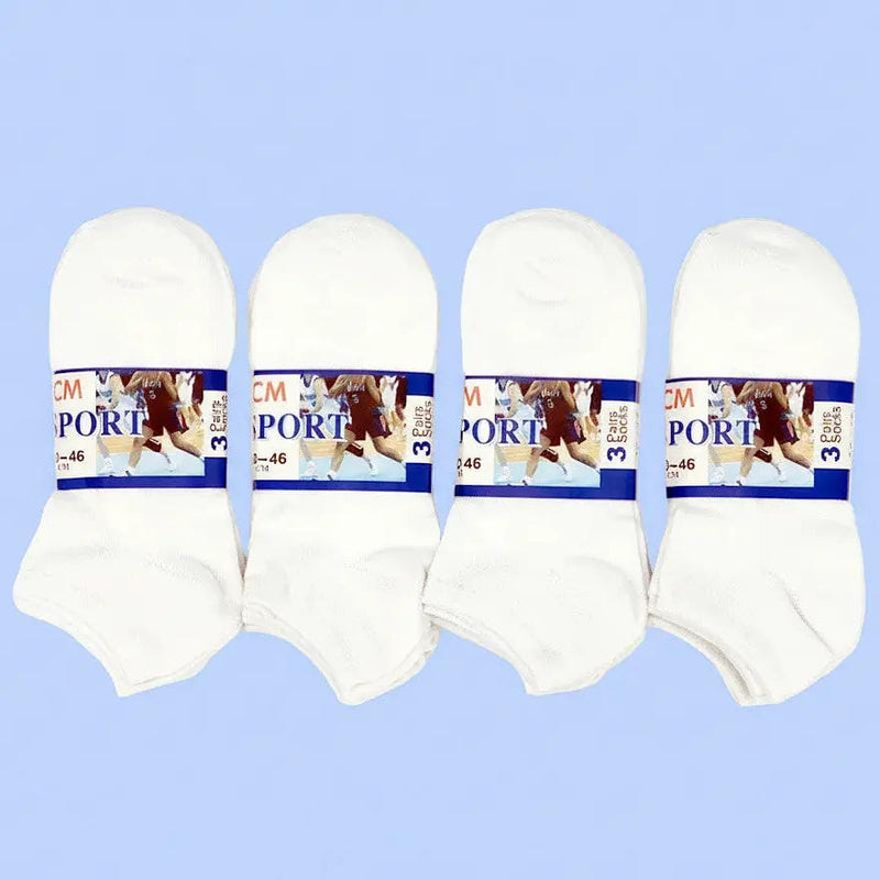 (12 Pairs) Thin Ankle Socks - WHITE - M7-11/ W8-12 – view 1
