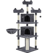 Yaheetech Large Cat Tree Big Cat House Plush Cat Tower Large Cat Tree Big Cat House Plush Cat Tower