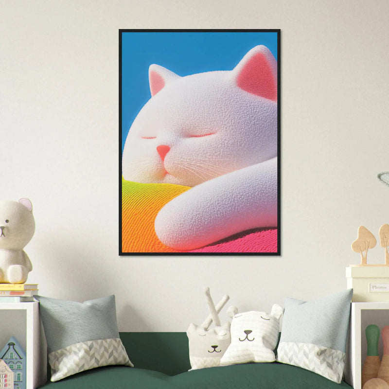 Blank Wall Print Shop Print Material Fluffy Cat Asleep Fluffy Cat Asleep