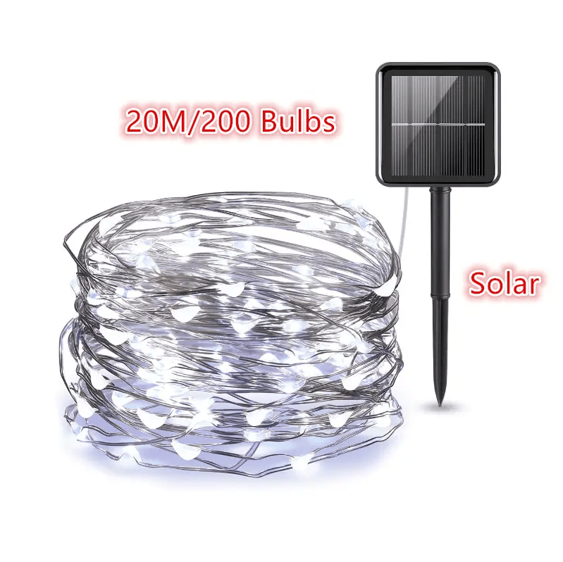 Outdoor Solar String Lights Copper Wire Christmas Wedding Party 20M (200 bulbs) – view 3