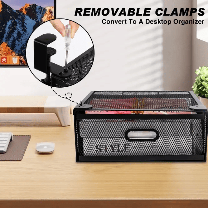 salelink.co.nz Unbranded Metal Under Desk Drawer Organizer Metal Under Desk Drawer Organizer | Action Outdoors NZ