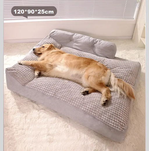 120cm Dog Bed Pet Mattress Warm Thick Washable XL - Grey – view 1