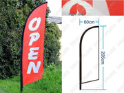 OPEN - Commercial Feather Banner Flag Set 3m with Ground Drill – view 2