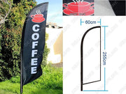 ‘OPEN’ 3.4M Cross Base/Set Commercial Feather Banner Flag – view 2