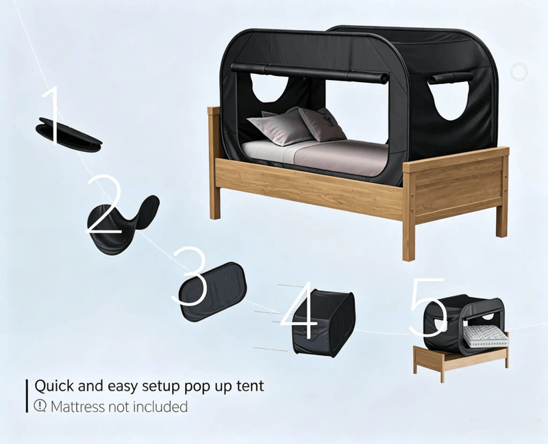salelink.co.nz Unbranded Pop Up Bed Tent Bed Canopy Shelter Cabin Indoor Privacy Pop Up Bed Tent Bed Canopy Shelter Cabin Indoor | Action Outdoors NZ