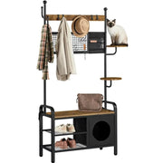 Yaheetech Hall Tree with Cat House Coat Rack Shoe Rack Hall Tree with Cat House Coat Rack Shoe Rack