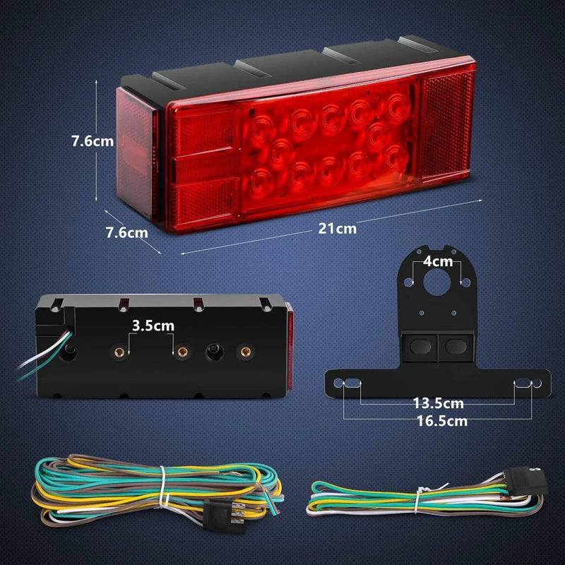 salelink.co.nz Unbranded 2PCS 12V Trailer Tail Lights 12V Trailer Tail Lights Kit 2Pcs Submersible