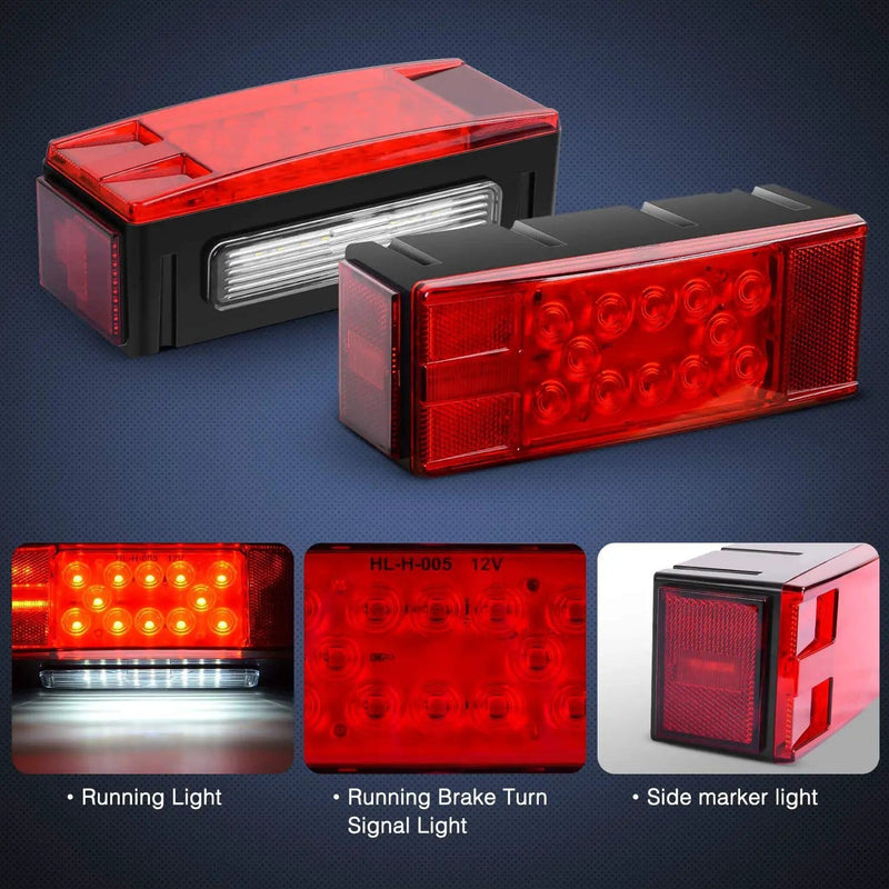 salelink.co.nz Unbranded 2PCS 12V Trailer Tail Lights 12V Trailer Tail Lights Kit 2Pcs Submersible