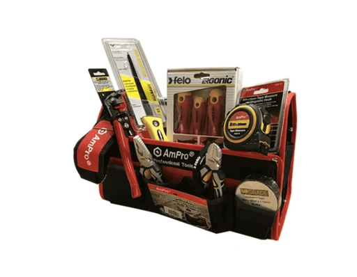 Felo Professional Electricians Tool Kit 15pc Tote Bag for Pros Organized Portable
