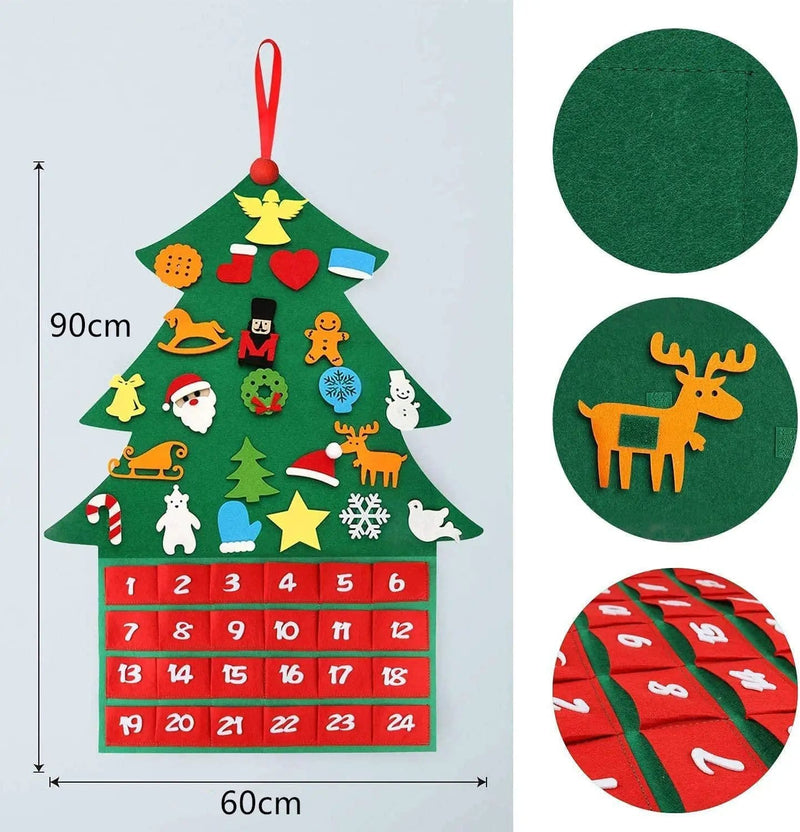 Felt Christmas Tree Christmas Advent Calendar Felt Tree Ornaments – view 6