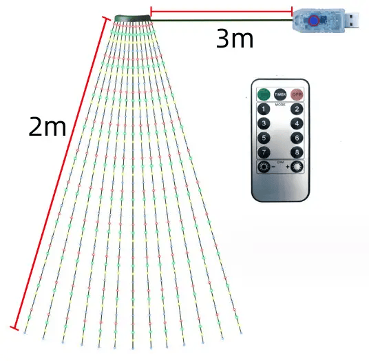 salelink.co.nz Unbranded 2M Christmas Tree Light Colorful 2M Color Changing Christmas Tree Lights With Remote