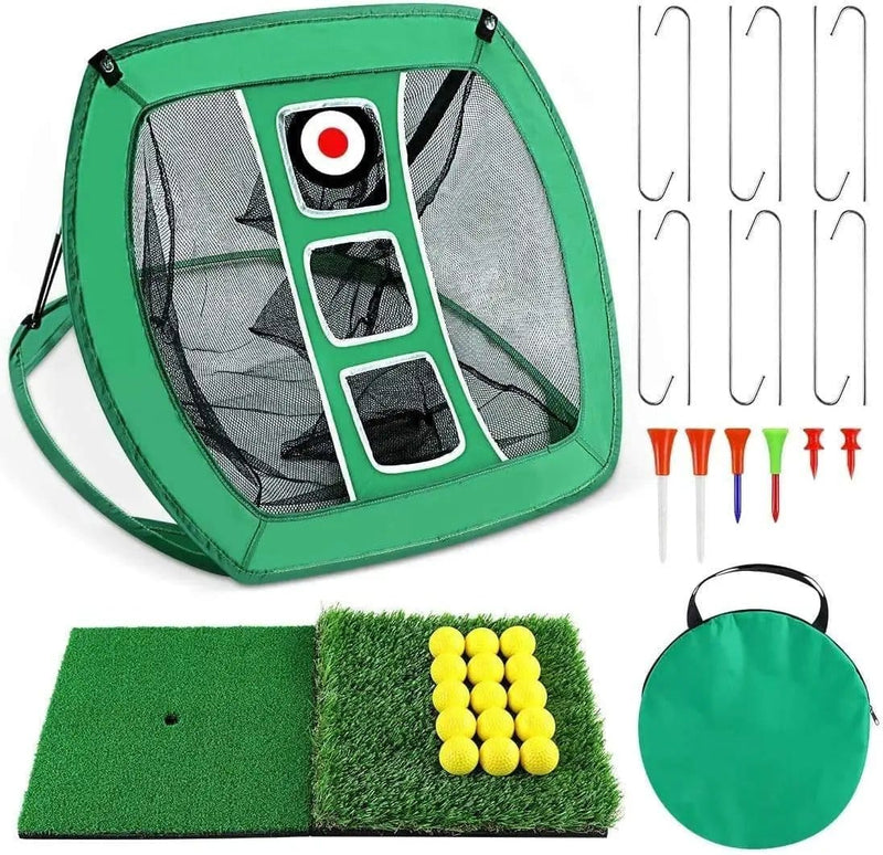 Golf Practice Net Hitting Net Golf Chipping Net Kit - Net + Balls + Mats – view 1