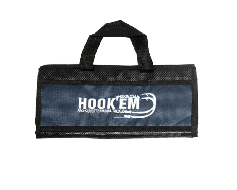 Hook Em Lure Pouch Australian Made Black With Blue Front 6 Pockets 70cm Length – view 1