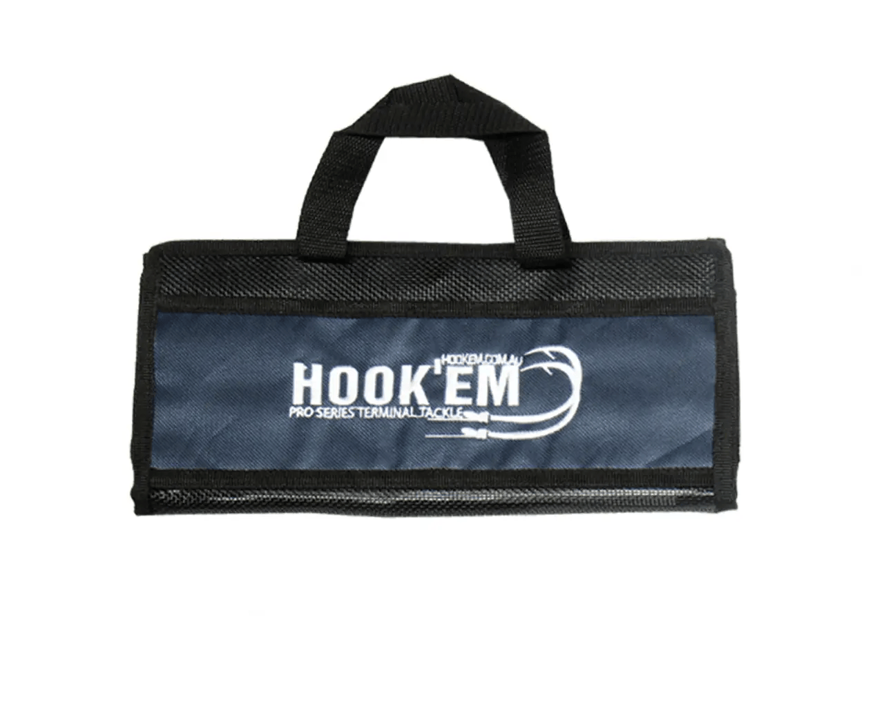 Hook Em Lure Pouch Australian Made Black With Blue Front 6 Pockets 70cm Length – view 1