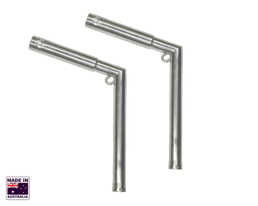 Hook Em (Pair) Economy Outrigger Snouts Only (Approx 42mm ID - Suits 10ft Outrigger Poles) - Stainless Steel - Low Position