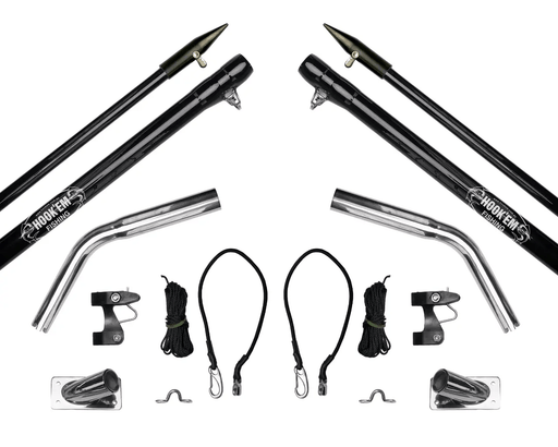 Hook Em Complete Outrigger Set With 4.5m Fibreglass Poles 15ft Stainless Rigging – view 1