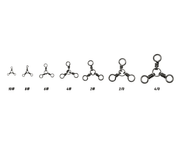 Hook Em Rolling Swivel 10Lb Black Nickel Coated Rating 12Kg Pack Of 30 – view 2