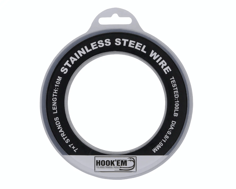 Hook Em Wire Trace 650lb 7x7 Stainless Black Coated 10m Rigging – view 1