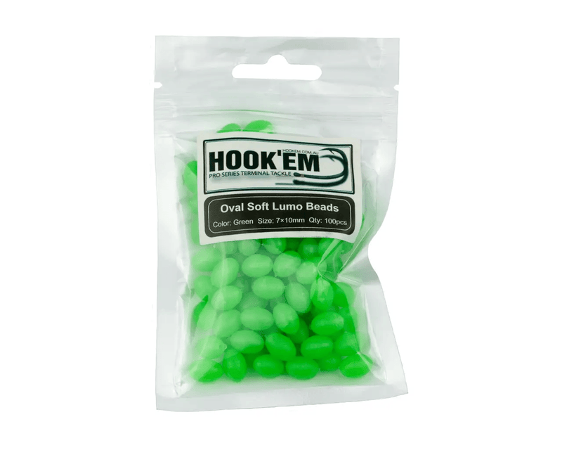 Hook Em Green Lumo Soft Beads 10x15mm Large Hole 50 Pack – view 3