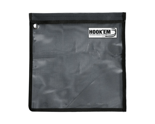 Hook Em Rigging Lure Pouch 32x32cm Black Velcro Top Australian Made