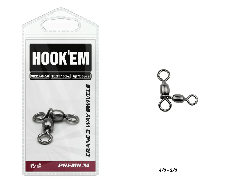 Hook Em Australian Made Crane Swivel 4lb Rating 35kg Pack Of 15 Swivels – view 1